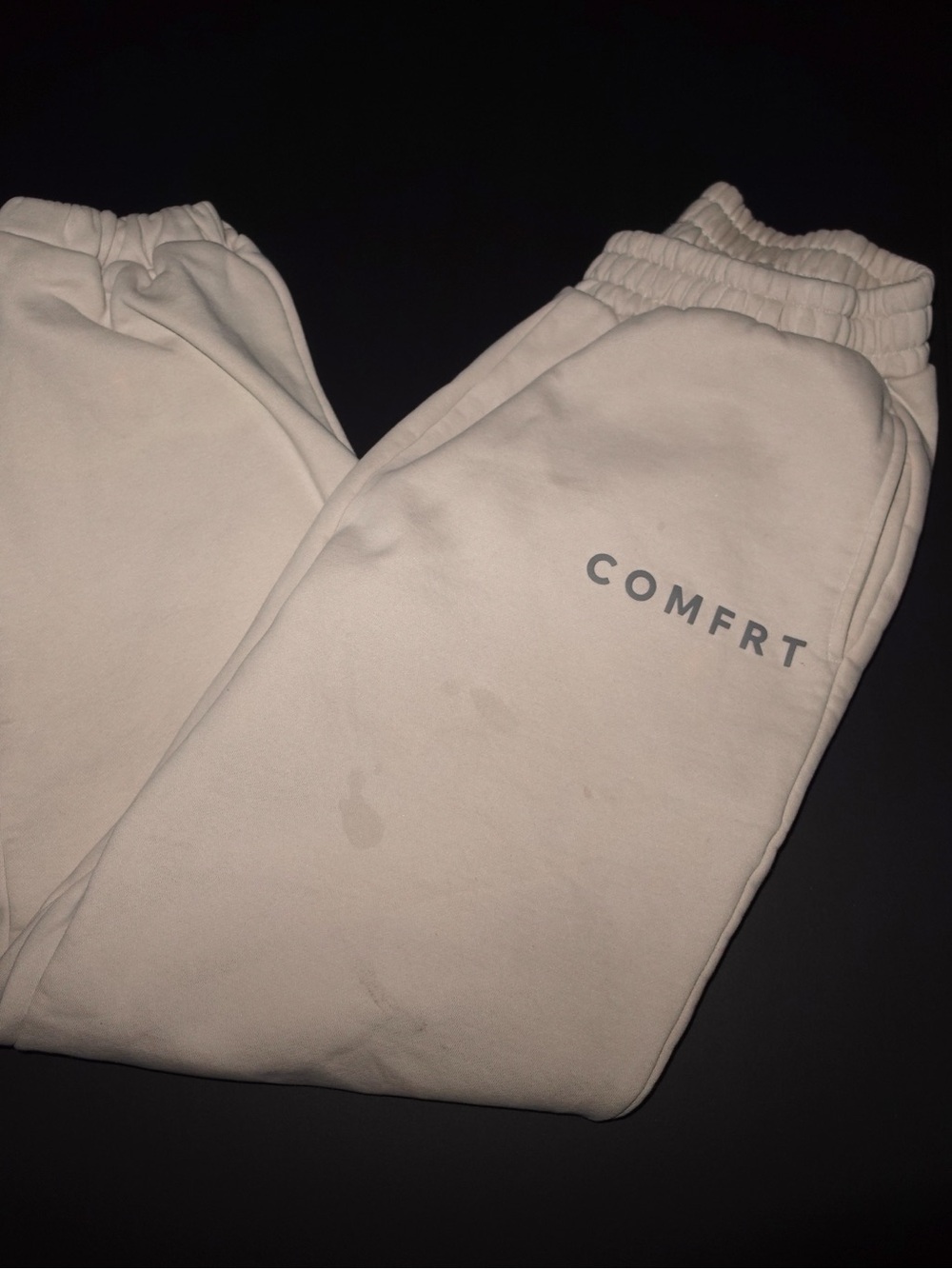 Cream COMFRT Logo Joggers - Soft Everyday Sweatpants